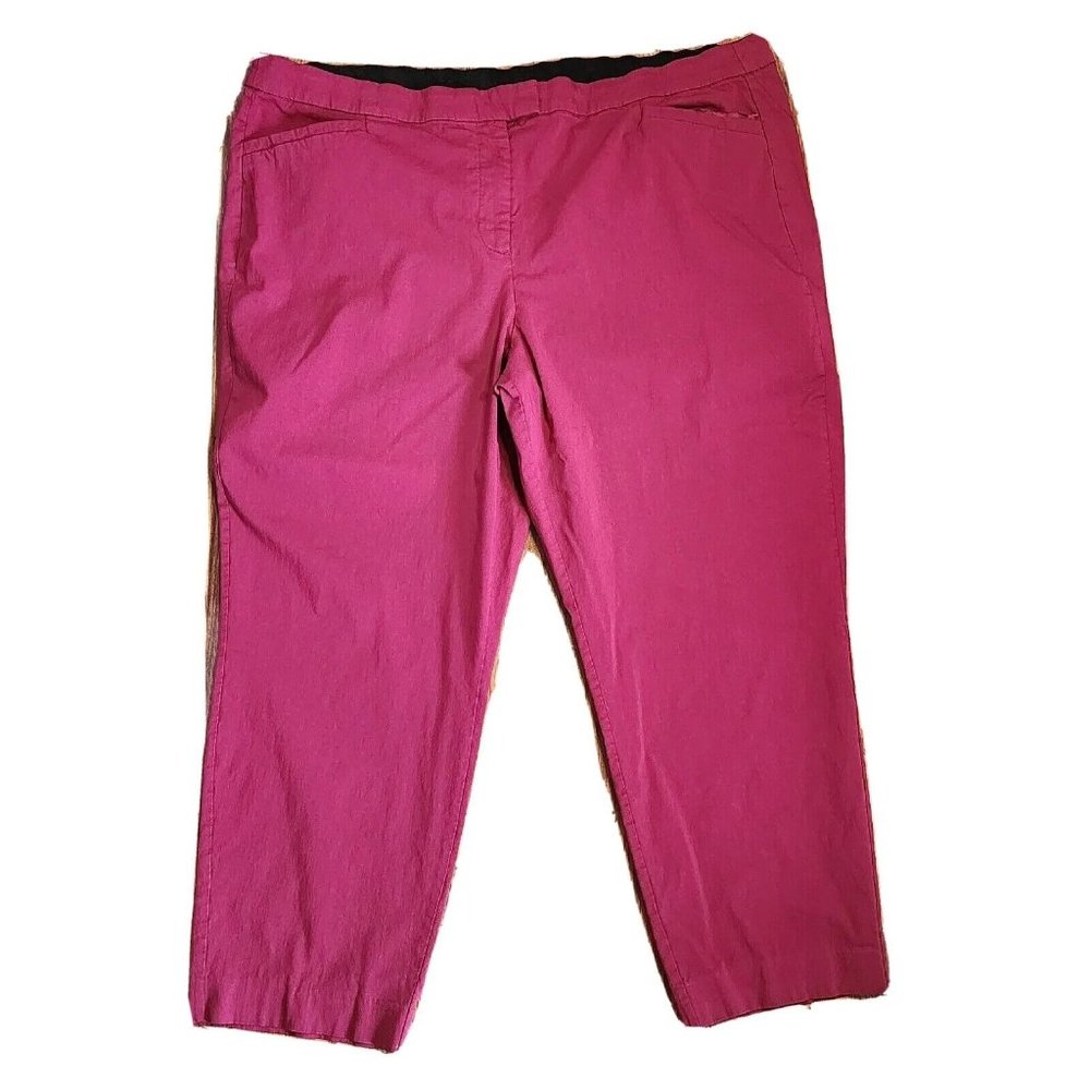 LANE BRYANT Solid Pink Purple Fuchsia Comfort Waist Pants Womens Plus‎ Size 26
